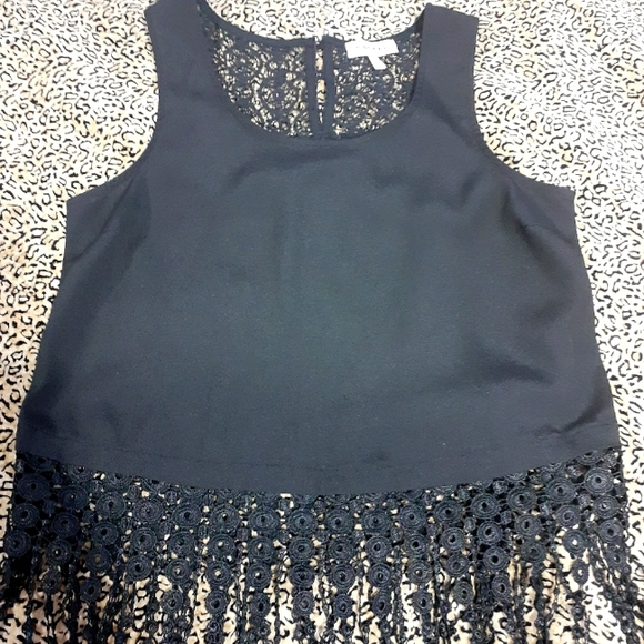 🌈LACE FRINGE TANK BLOUSE-M - Picture 2 of 7